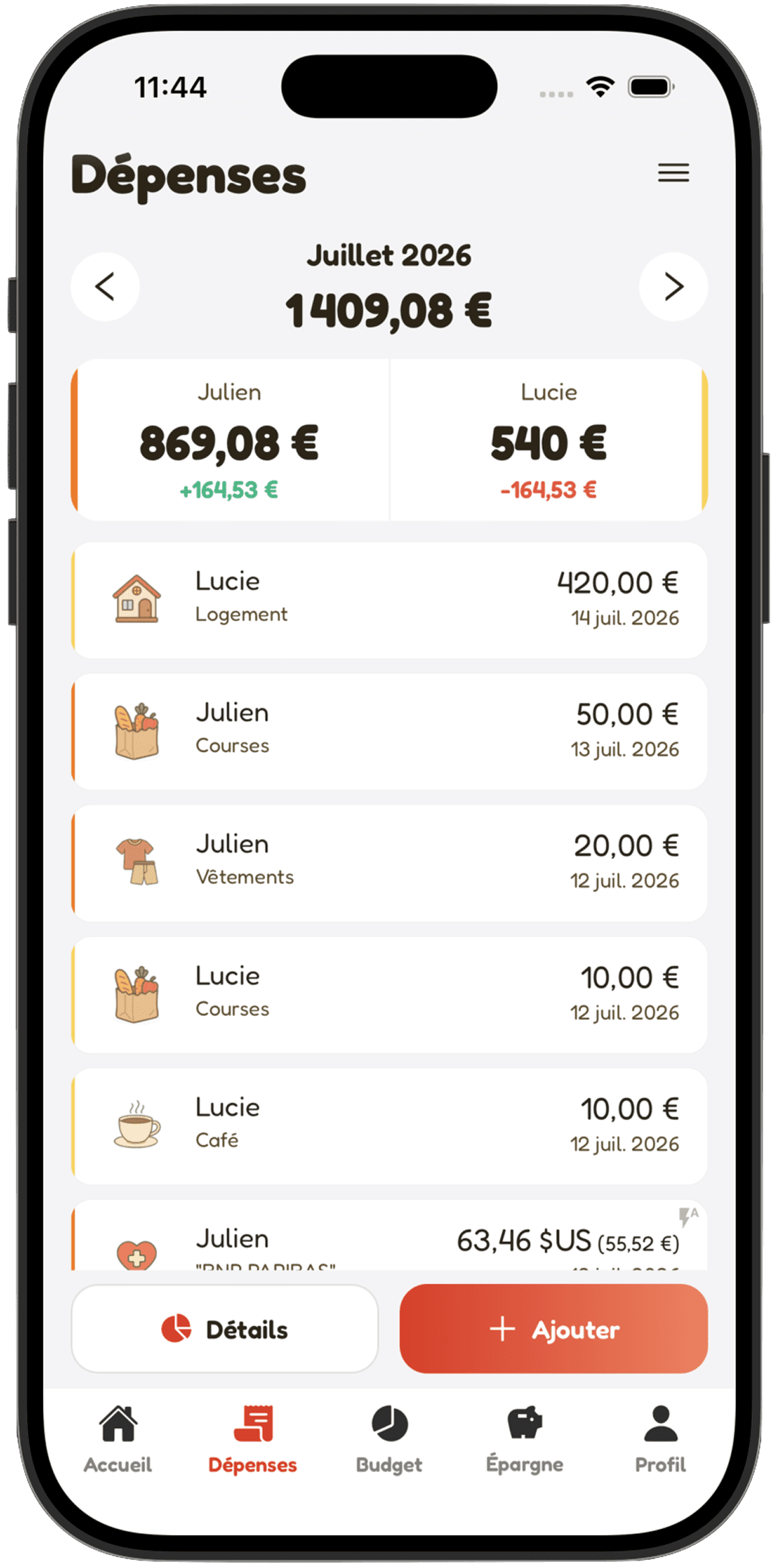 Every expense, tracked and split